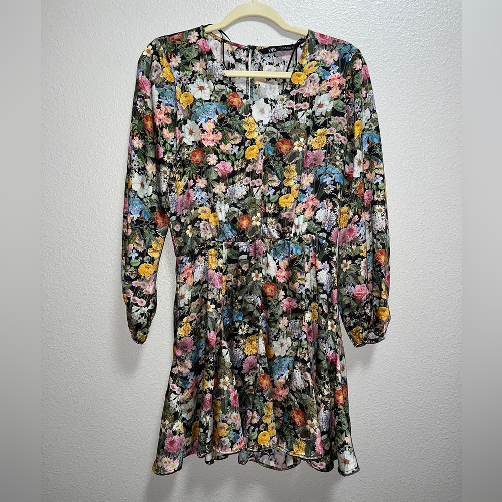 Zara floral mini dress